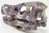 Polished Amethyst Dinosaur Crystal Skull - Ferocious! #199466-6